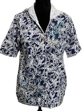 Quacker Factory Starfish Print Zip Hoodie SZ XXS